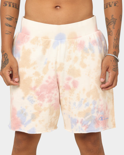 Champion Lightweight Fleece Sun Washed Shorts Pink Beige