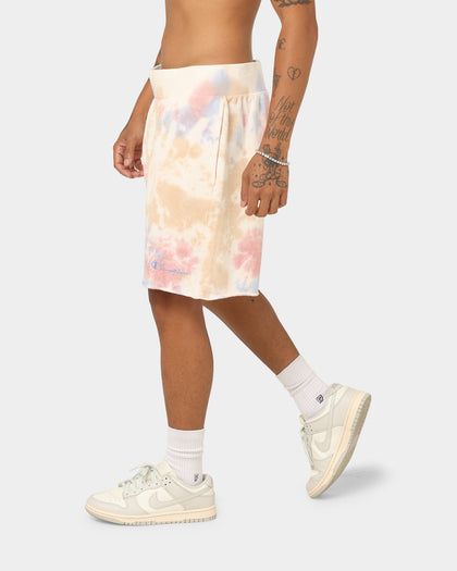 Champion Lightweight Fleece Sun Washed Shorts Pink Beige
