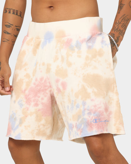 Champion Lightweight Fleece Sun Washed Shorts Pink Beige