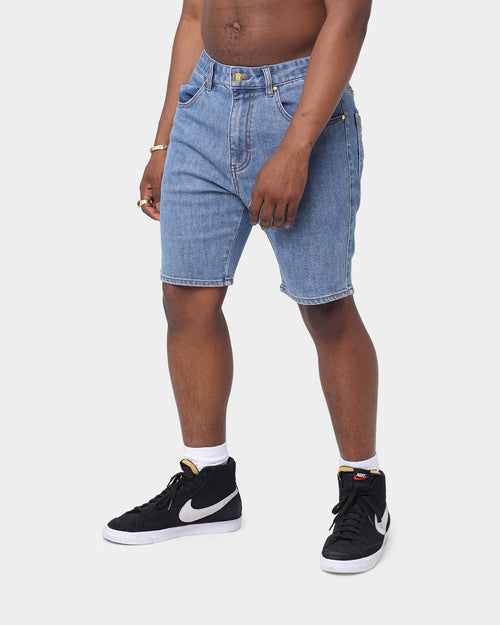 Last Kings King Denim Shorts Blue