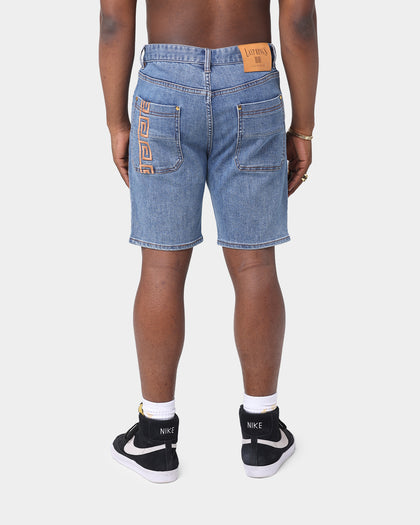 Last Kings King Denim Shorts Blue