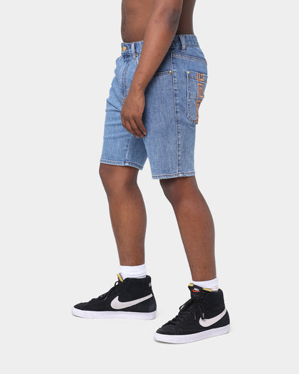 Last Kings King Denim Shorts Blue