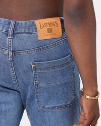 Last Kings King Denim Shorts Blue