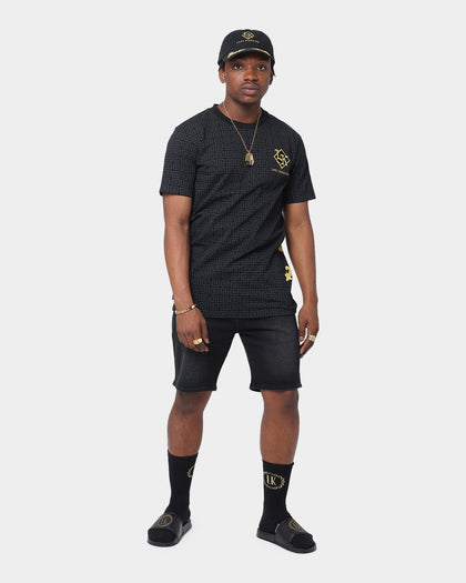 Last Kings The Throne Denim Shorts Washed Black