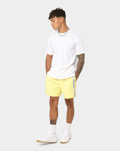 Calvin Klein Core Tape Logo Medium Drawstring Swim Shorts April Yellow