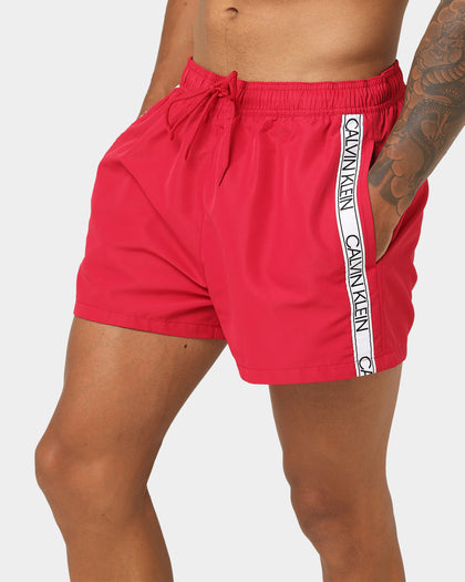 Calvin Klein Core Logo Tape Short Drawstring Swim Shorts Panama Rose
