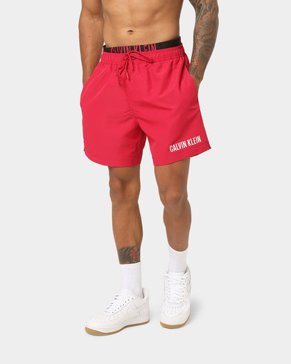 Calvin Klein Intense Power Medium Double Waistband Swim Shorts Panama Rose