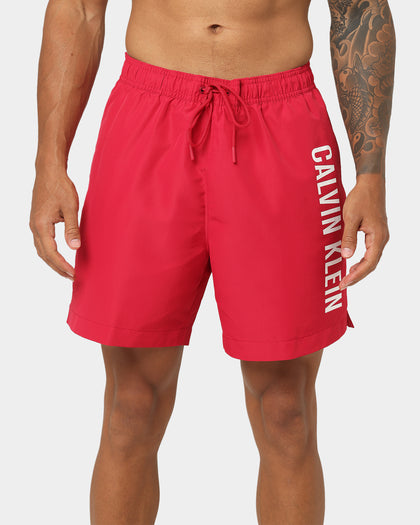 Calvin Klein Intense Power Medium Drawstring Swim Shorts Panama Rose