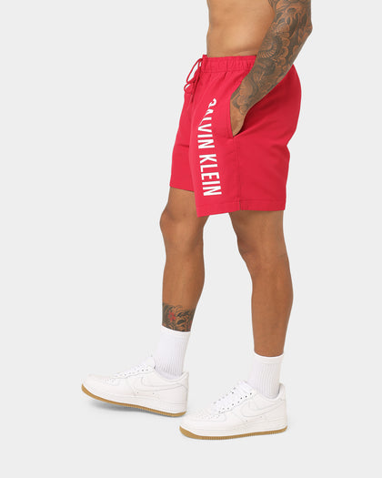 Calvin Klein Intense Power Medium Drawstring Swim Shorts Panama Rose