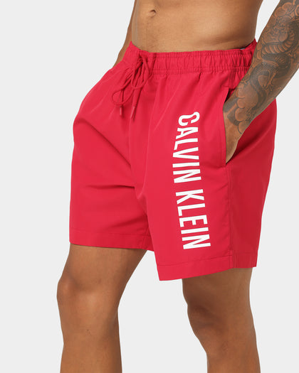 Calvin Klein Intense Power Medium Drawstring Swim Shorts Panama Rose