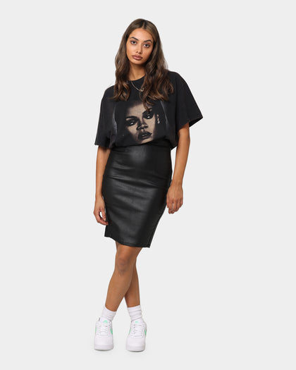 XXIII Women's Ari Wet Look Skirt Black
