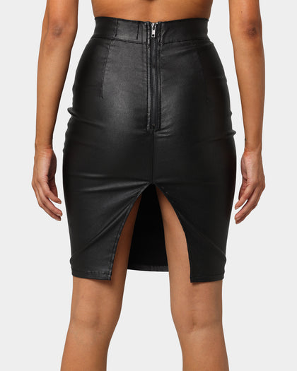 XXIII Women's Ari Wet Look Skirt Black