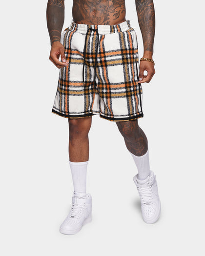 XIII Jam Tartan Basketball Shorts Cream/Brown