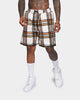 XIII Jam Tartan Basketball Shorts Cream/Brown