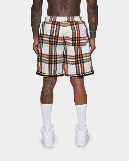 XIII Jam Tartan Basketball Shorts Cream/Brown