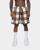 XIII Jam Tartan Basketball Shorts Cream/Brown
