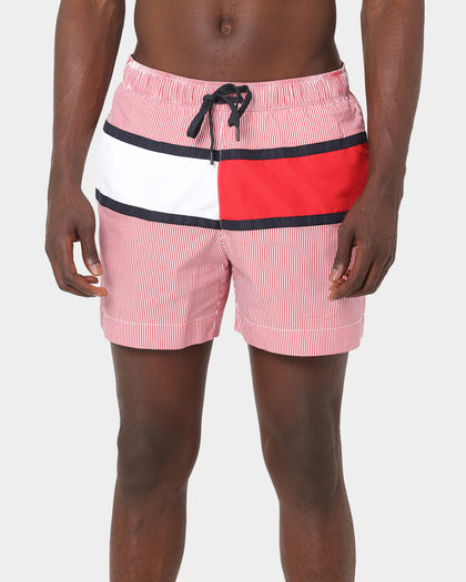 Tommy Hilfiger Medium Drawstring Swim Shorts Hilfiger Red Stripe