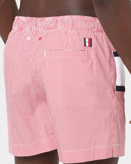 Tommy Hilfiger Medium Drawstring Swim Shorts Hilfiger Red Stripe