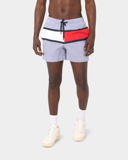 Tommy Hilfiger Medium Drawstring Swim Shorts Hilfiger Blue Stripe