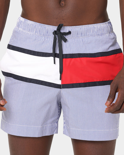 Tommy Hilfiger Medium Drawstring Swim Shorts Hilfiger Blue Stripe