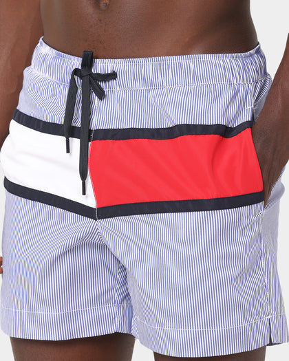 Tommy Hilfiger Medium Drawstring Swim Shorts Hilfiger Blue Stripe