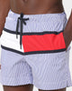 Tommy Hilfiger Medium Drawstring Swim Shorts Hilfiger Blue Stripe