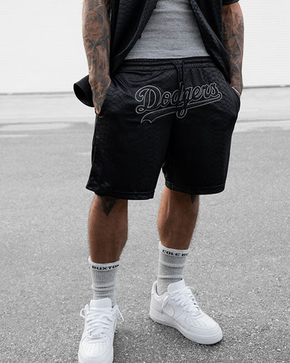 Majestic Athletic Los Angeles Dodgers Snake Wordmark Shorts Black Snake Print