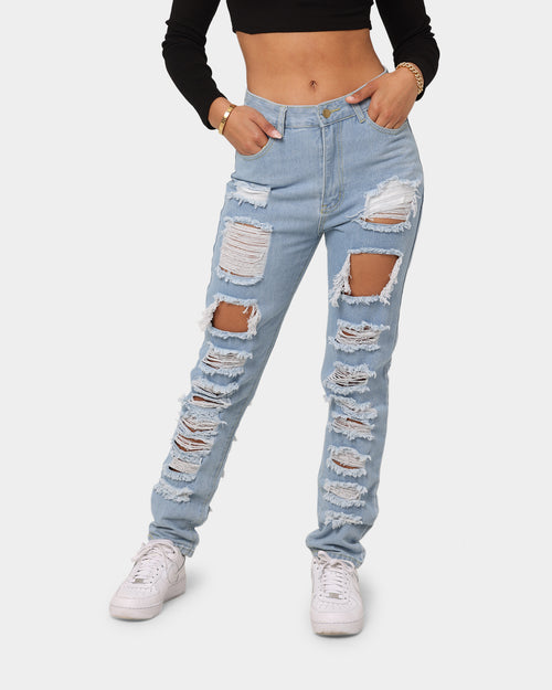 XXIII Women's Wish Ripped Denim Jean Light Blue