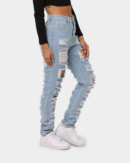 XXIII Women's Wish Ripped Denim Jean Light Blue