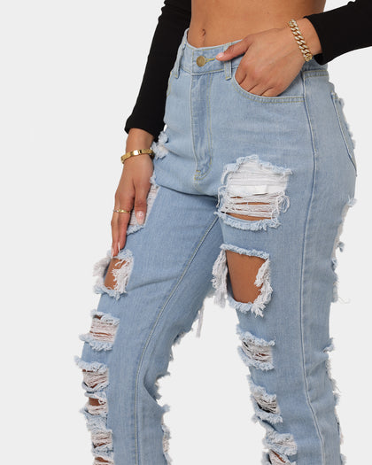 XXIII Women's Wish Ripped Denim Jean Light Blue