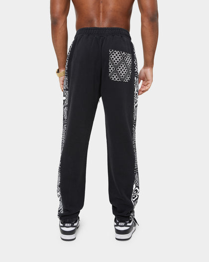 Carre Bandana Ultra Panel Track Pants Washed Black