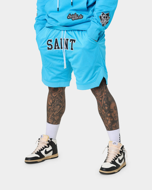 Saint Morta Workshop Basketball Shorts Cyan