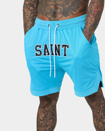 Saint Morta Workshop Basketball Shorts Cyan
