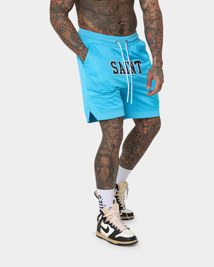 Saint Morta Workshop Basketball Shorts Cyan