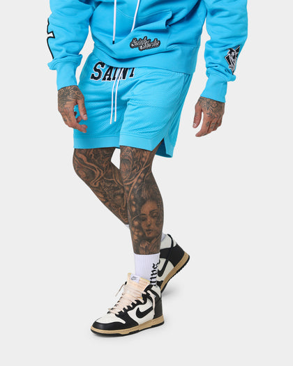 Saint Morta Workshop Basketball Shorts Cyan
