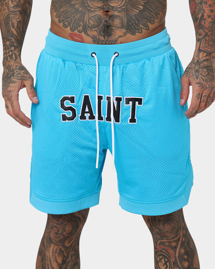 Saint Morta Workshop Basketball Shorts Cyan