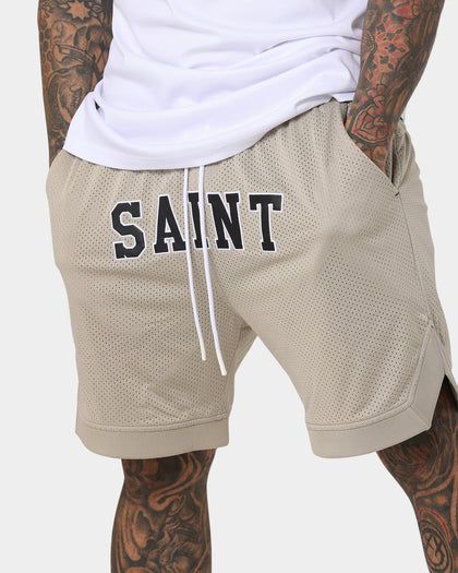 Saint Morta Workshop Basketball Shorts Stone