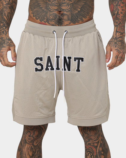 Saint Morta Workshop Basketball Shorts Stone