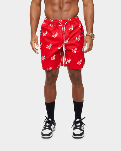 Carre Parc De Balle Repeat Logo Print Shorts Red