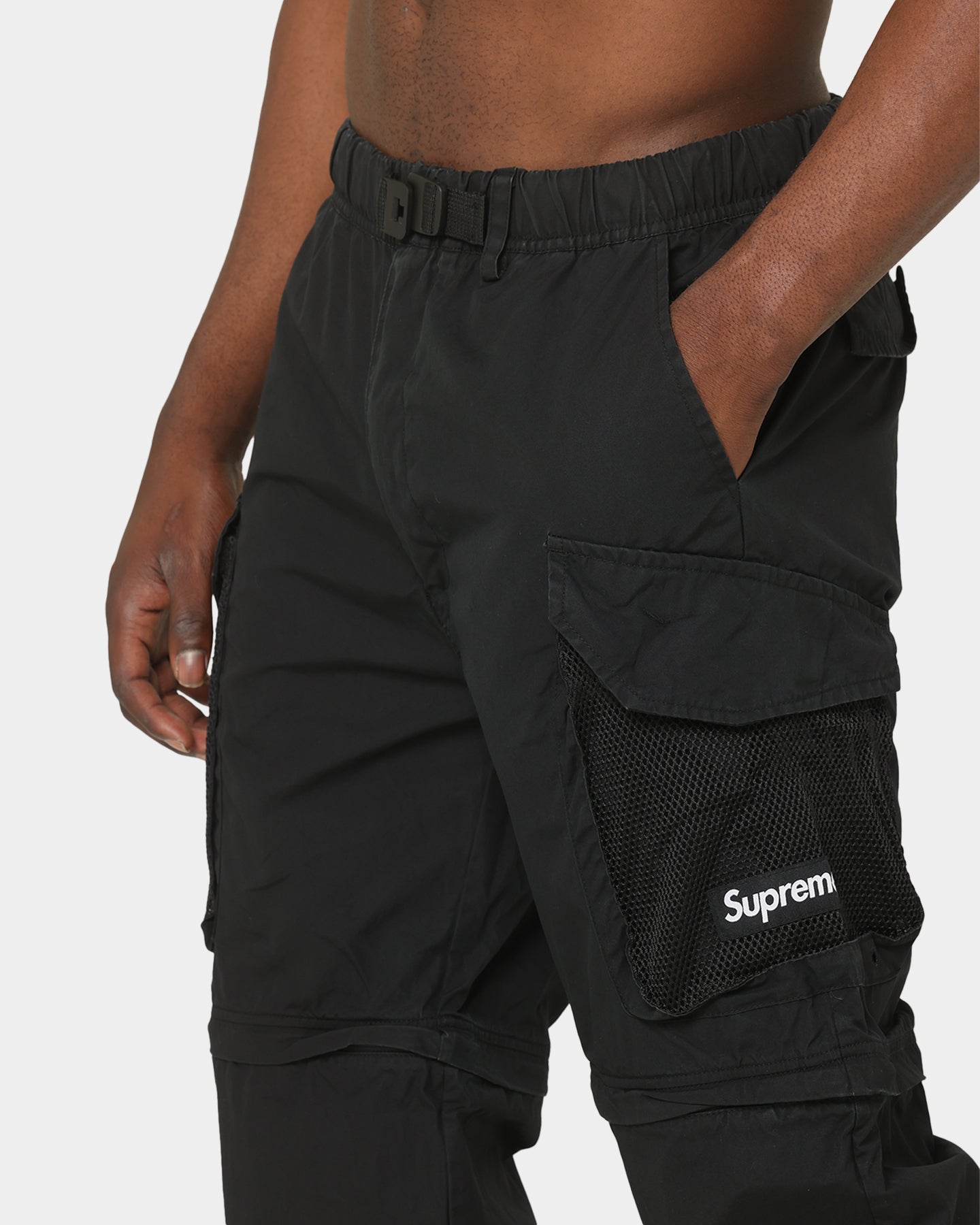 Supreme Mesh Pocket Belted Cargo Pants Black | Culture Kings US