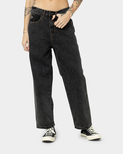 X-Large Bull Denim 91 Wide Leg Pants Washed Black