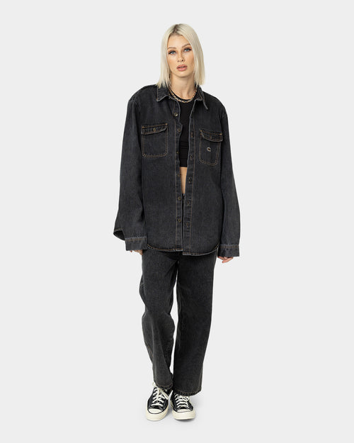 X-Large Bull Denim 91 Wide Leg Pants Washed Black