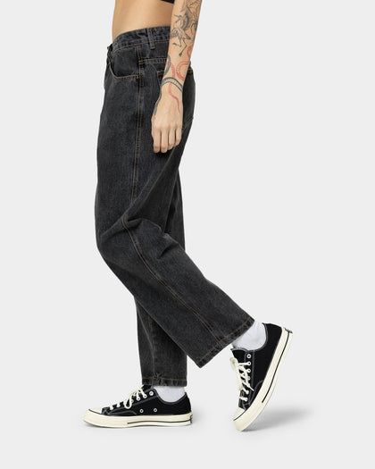 X-Large Bull Denim 91 Wide Leg Pants Washed Black
