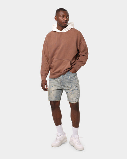 XXIII Paisley Bandana Denim Shorts Blue Denim