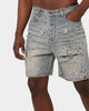 XXIII Paisley Bandana Denim Shorts Blue Denim