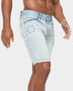 Carre Bandana Ultra Patchwork Denim Shorts Light Blue