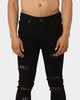 Carré BU Rugueux Distressed Jeans Black/Red