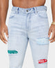 Carre BU Rugueux Distressed Jeans Light Blue