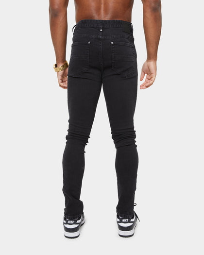 Carre BU Rugueux Distressed Jeans Washed Black