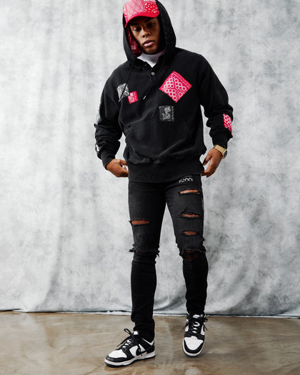 Carre BU Rugueux Distressed Jeans Washed Black